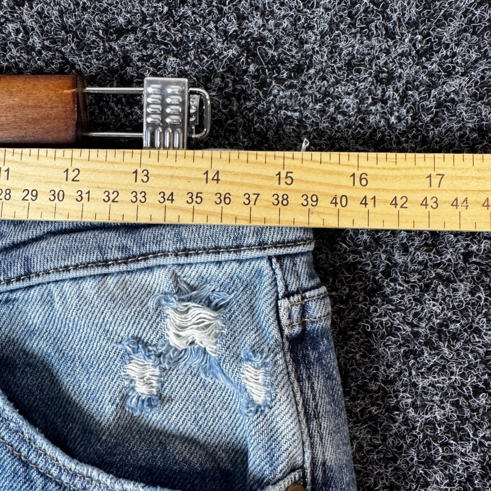 Judy Blue Distressed High Rise Straight Leg Jean Light Wash Raw Hem 9/29 JB88736 - Picture 5 of 10